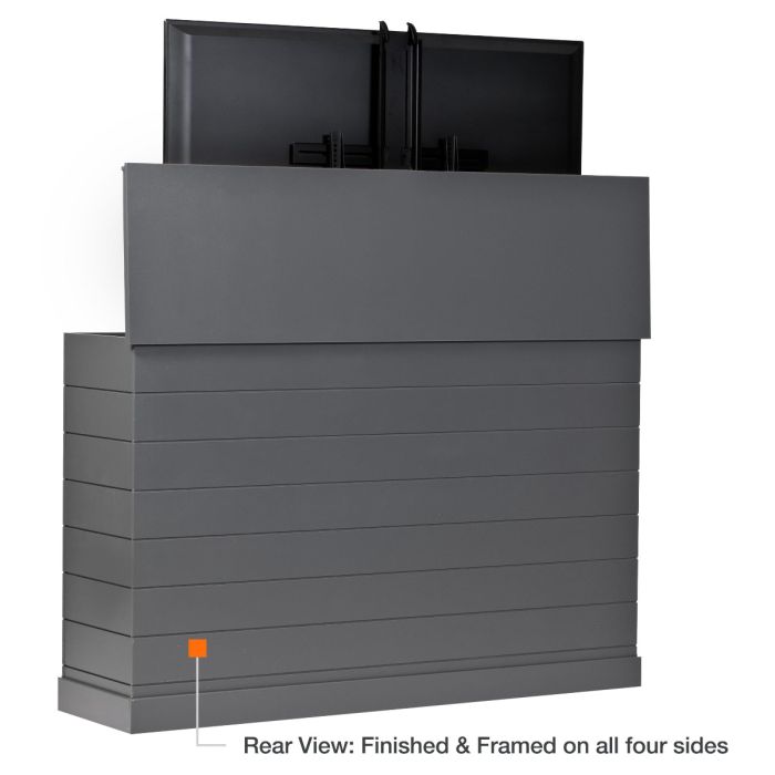 Outdoor Shiplap TV Lift Cabinet, Charcoal Finish from