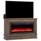 Color Sample: Ambiance Electric Fireplace TV Lift Cabinet in Rich Brown Finish