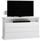 Nickel Gap 360 Degree Swivel in White Finish TV Lift Cabinet