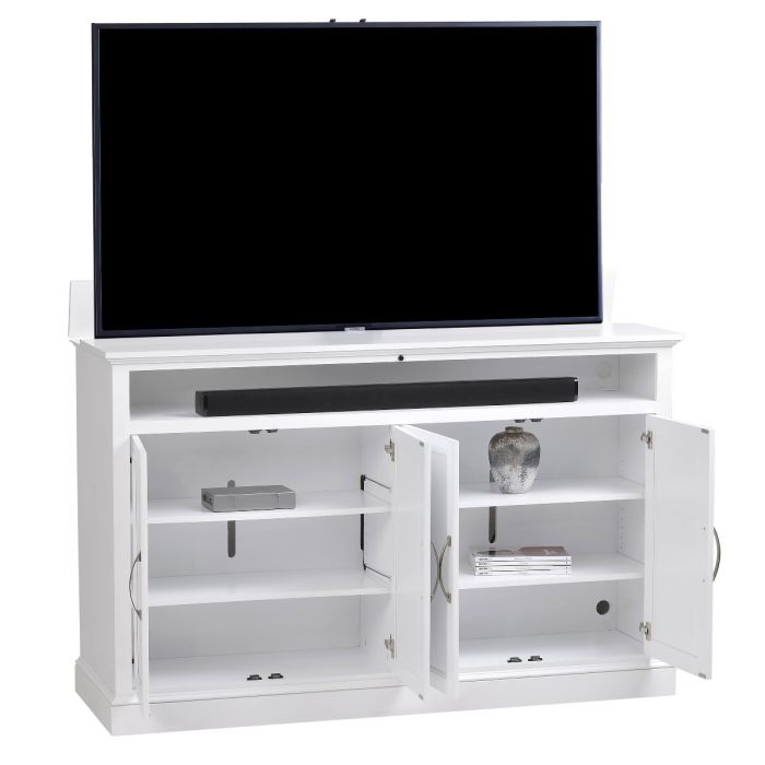 Brookville XL TV Lift Cabinet in White Finish