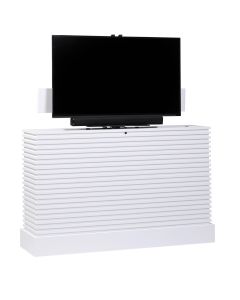 Color Sample: Amelia 360 Degree Swivel In White Finish TV Lift Cabinet