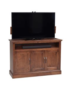 Beacon 360 Degree Swivel TV Lift Cabinet in Medium Brown Finish - CLEARANCE