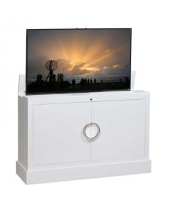 Color Sample: Clubside In White Finish TV Lift Cabinet
