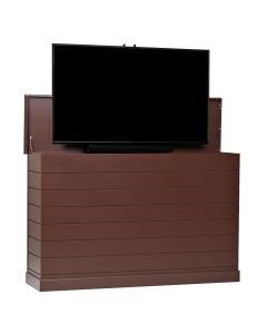 Outdoor Ship Lap TV Lift Cabinet In Mocha Brown Finish