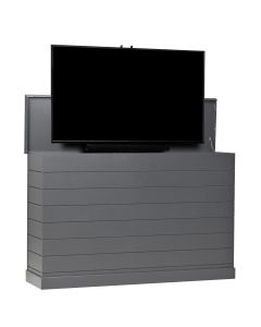 Outdoor Ship Lap TV Lift Cabinet In Charcoal Finish