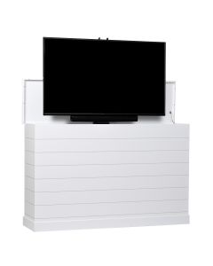 Outdoor Ship Lap TV Lift Cabinet In White Finish