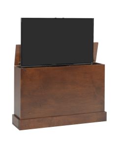 Petite in Medium Brown Finish TV Lift Cabinet