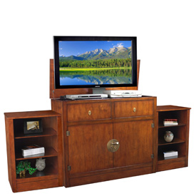 Hideaway TV Lift with Bookcases