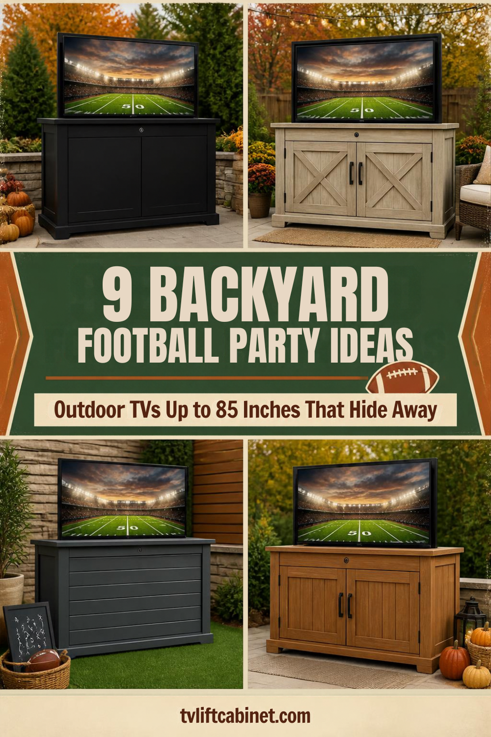 9 Backyard Football Party Ideas With an Outdoor TV That Hides Away