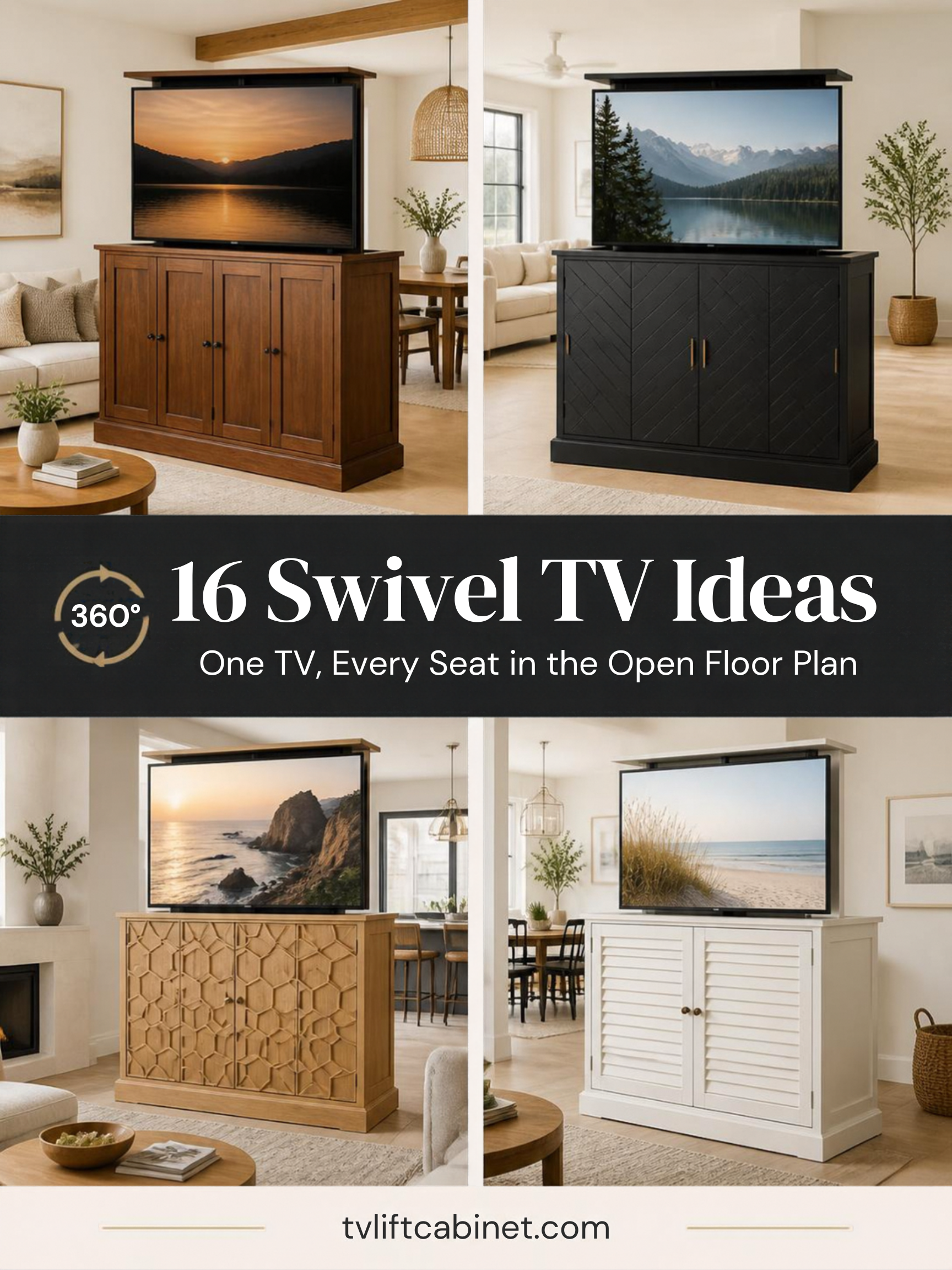 16 Swivel TV Ideas for Open Floor Plans (One TV, Every Seat)