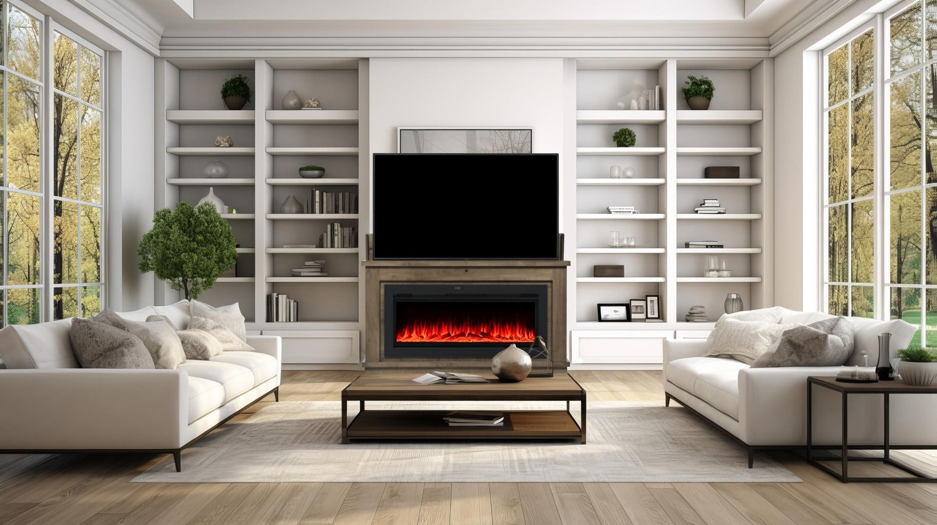 Ambiance Electric Fireplace TV Lift Cabinet: Warmth Meets Elegance