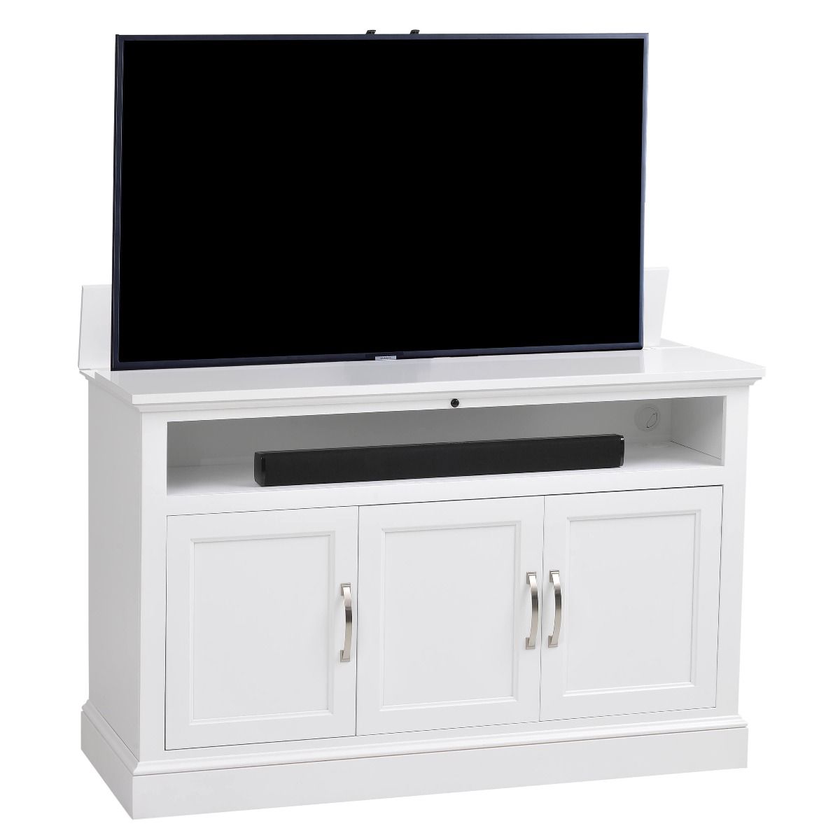 Brookville White TV Lift Cabinet: Elegance Meets Functionality