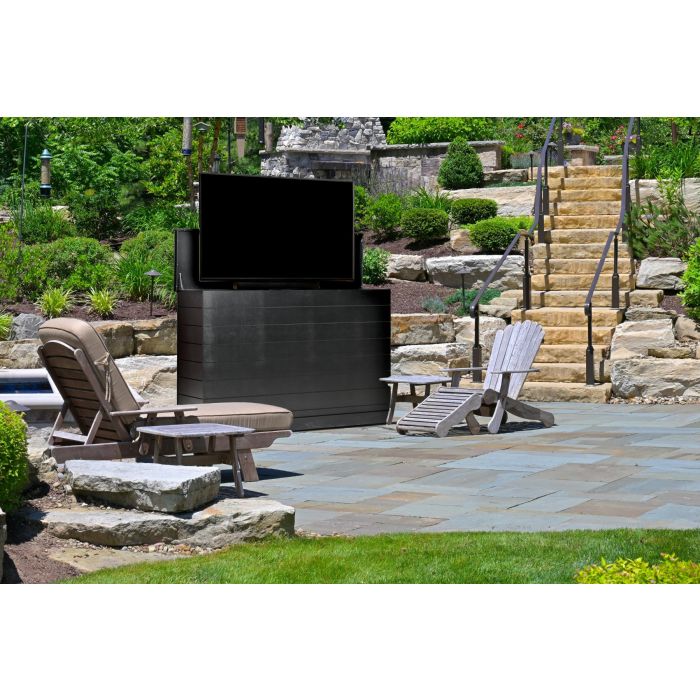 Outdoor Shiplap TV Lift Cabinet: Coastal Charm Meets Modern Technology