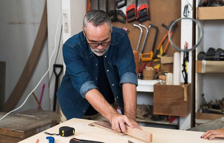 Founder in the workshop