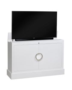 Clubside in White Finish TV Lift Cabinet
