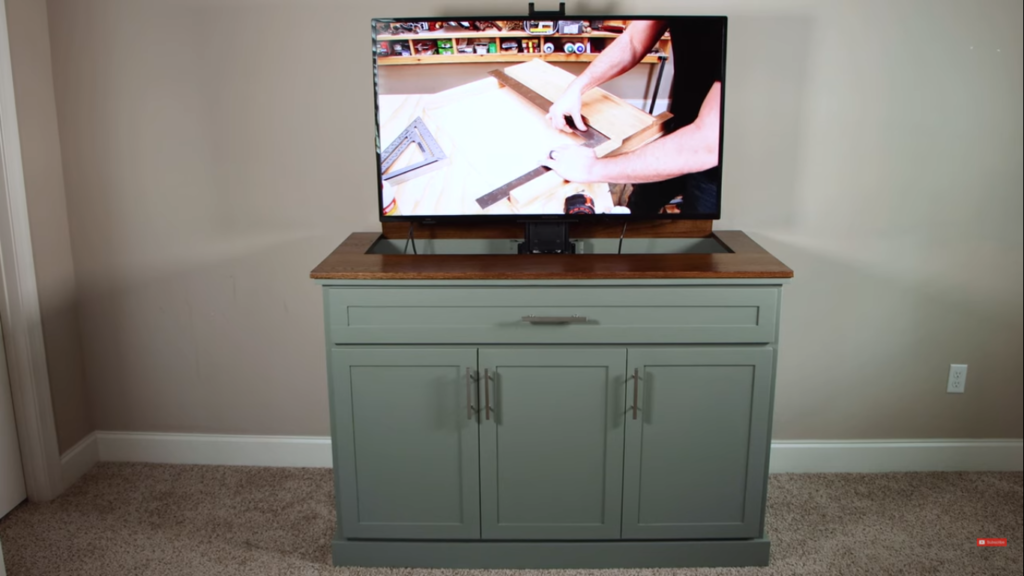 DIY TV lift cabinet project for beginners